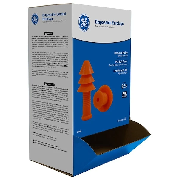 General Electric Silicone Earplugs Flange Shape Uncorded - 200 Pairs (GP439)
