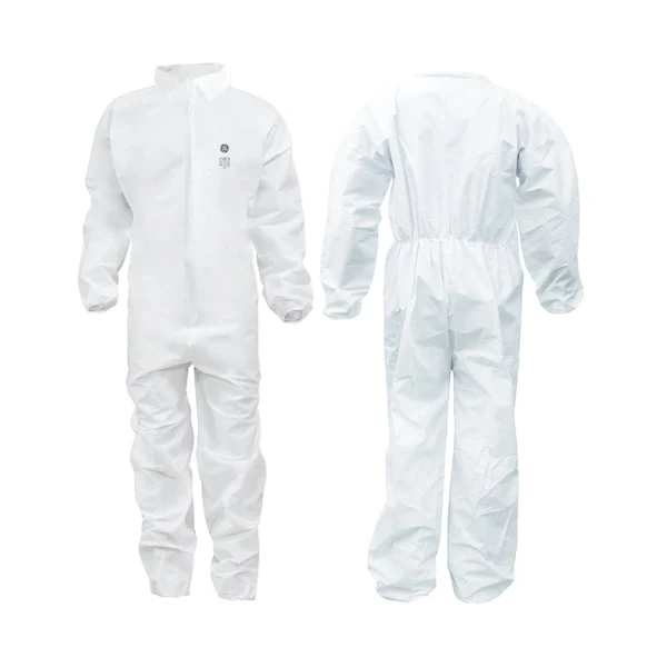 General Electric White SMS Protective Coverall w/ Collar (GW900S, GW900M, GW900L, GW900XL, GW9002XL)