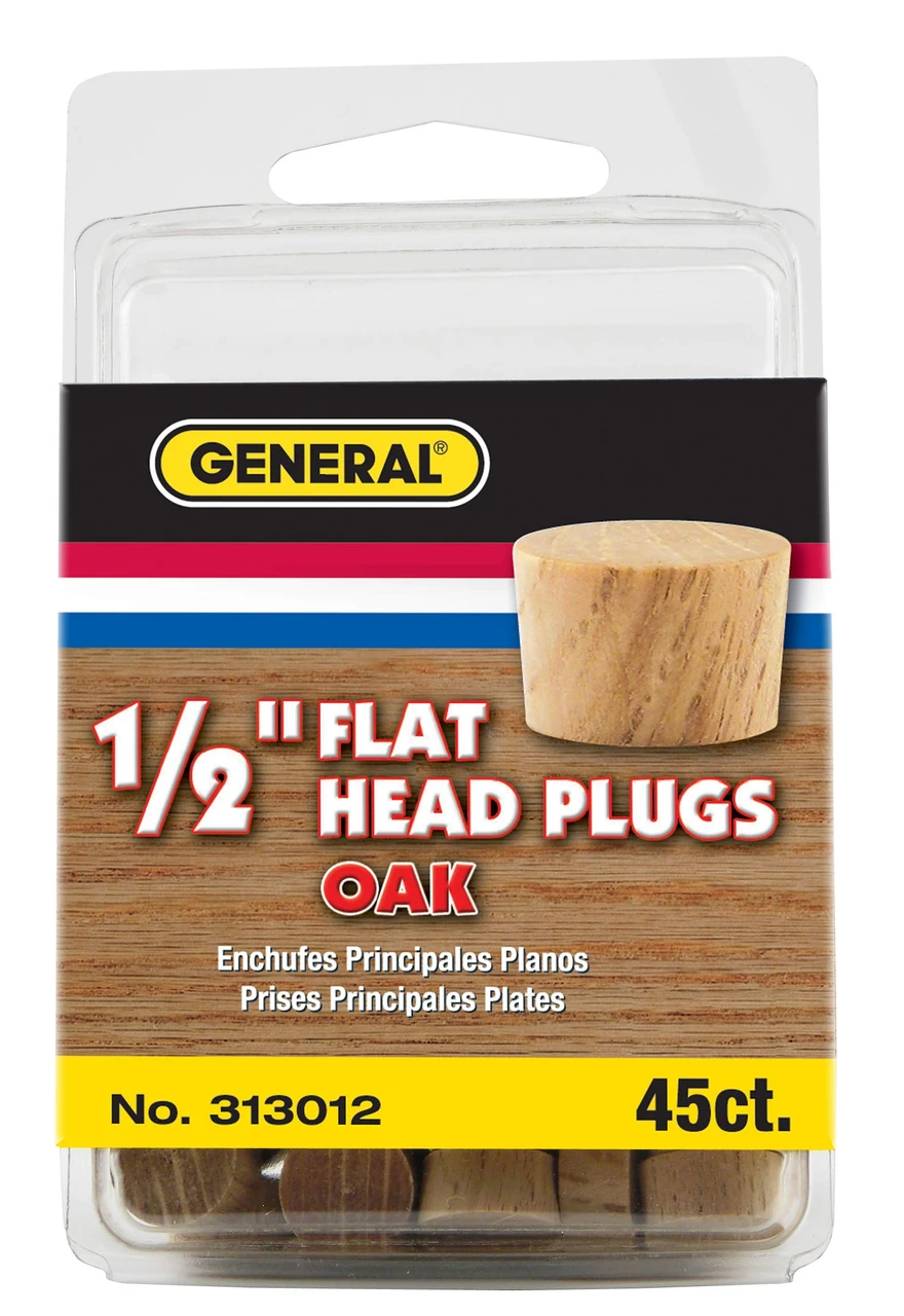 General Tools 1/2-Inch Oak Flat Head Plugs ,45-Pack (313012) — product image 2