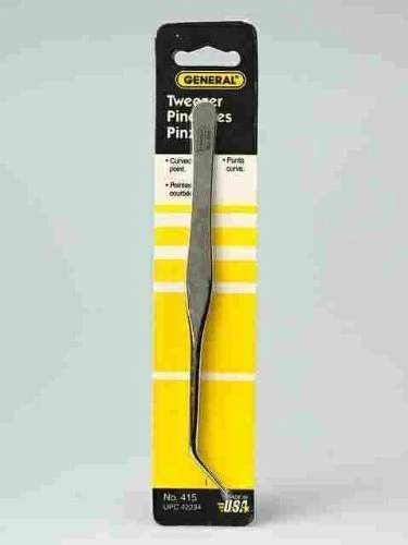 General Tools 6.5" Utility Tweezers with Curved Tip (415)