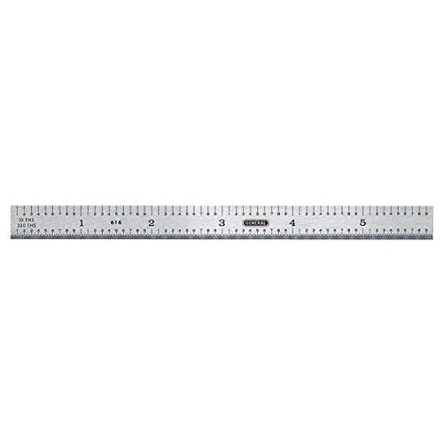 General Tools 6 in. Rigid Steel Ruler with 4R Graduations (676)