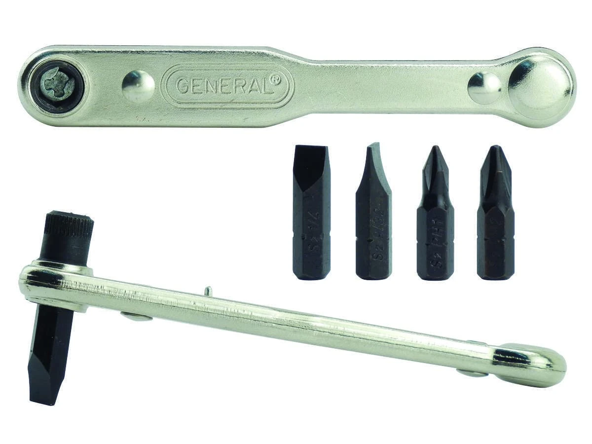 General Tools Five-piece Ratchet Offset Screwdriver Set (8075)