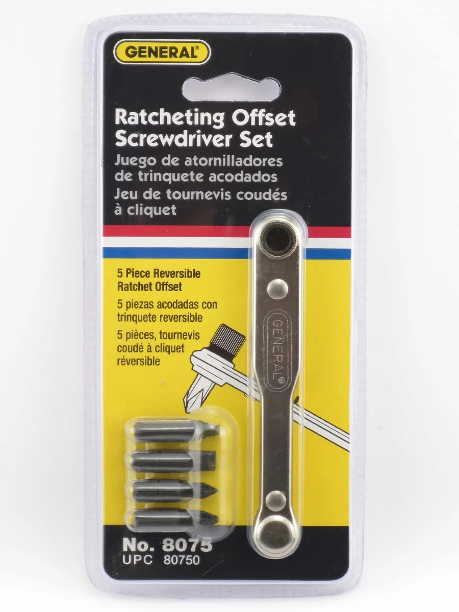 General Tools Five-piece Ratchet Offset Screwdriver Set (8075) — product image 2