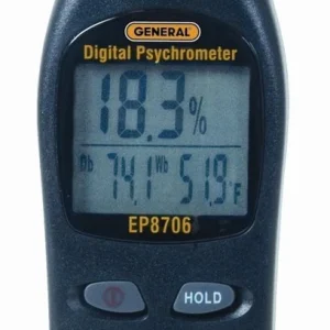 General Tools 4-Function Digital Psychrometer with Jack (EP8706)