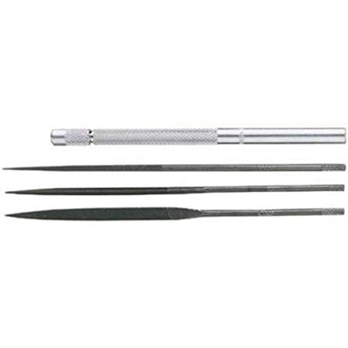 General Tools 4-piece Tool Steel Needle File Set w/ Handle (S477)