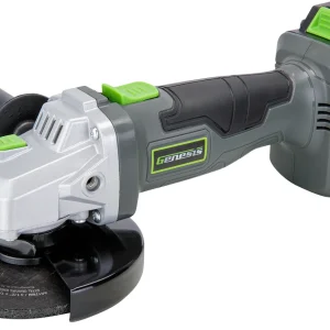 Genesis 20V Cordless Angle Grinder with Battery and Charger, including Metal Grinding Wheel, Tool-Less Wheel Guard, Auxiliary Handle, 2 Year Warranty (GLAG2045B)