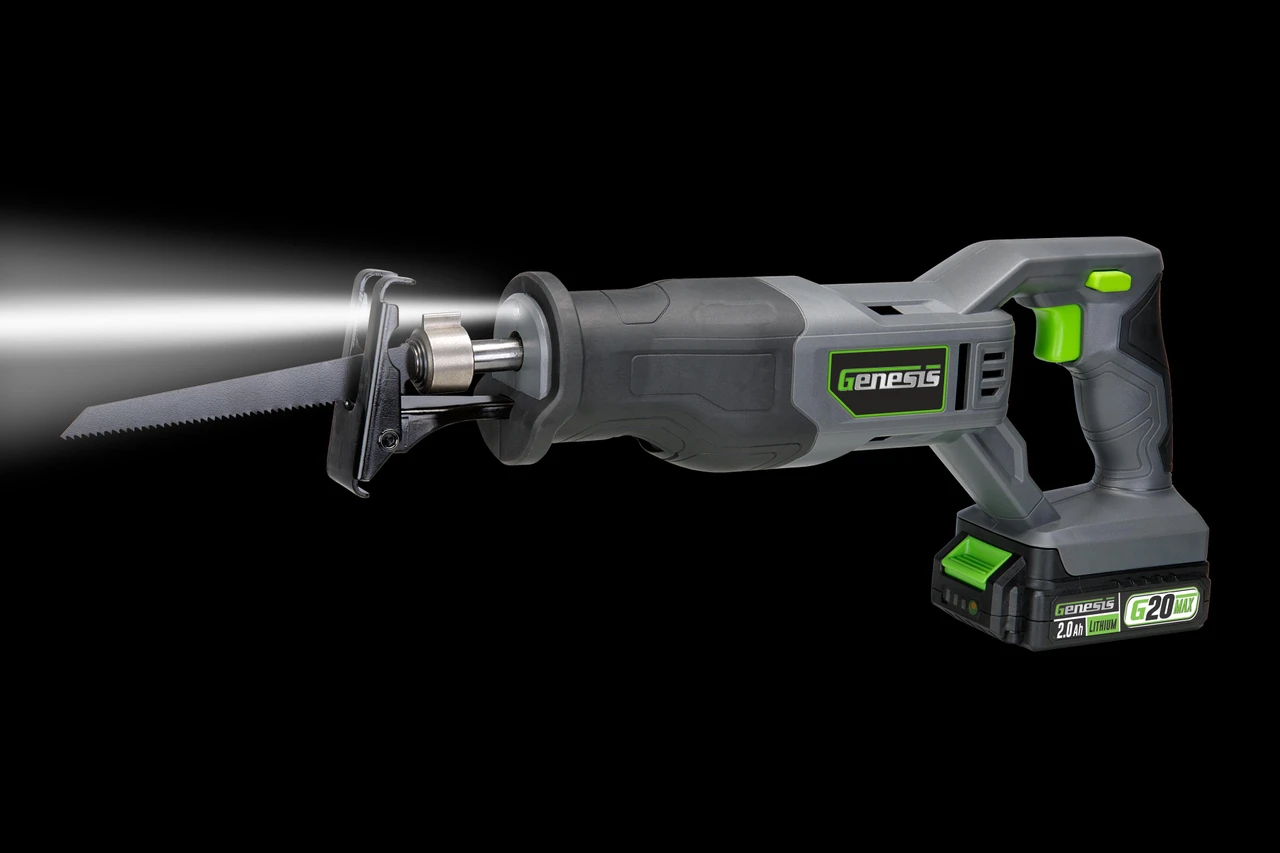 Genesis G20MAX 20V Variable-Speed Reciprocating Saw with 2.0Ah Battery & Charger, 1" Stroke Length, Tool-less Blade Clamp (GLRS20B) — product image 2