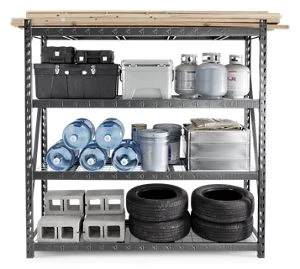 Gladiator 90" x 90" Heavy Duty Mega Rack with Four Adjustable Shelves (GARA904XIG) — product image 2