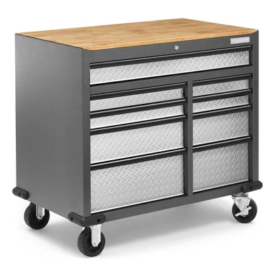 Gladiator Premier 41 inch 9-drawer Mobile Tool Workbench with Solid Wood Top (GAMT41HWJG) — product image 2