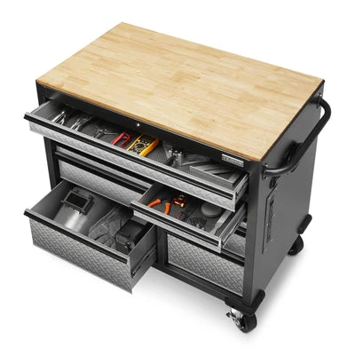 Gladiator Premier 41 inch 9-drawer Mobile Tool Workbench with Solid Wood Top (GAMT41HWJG) — product image 5