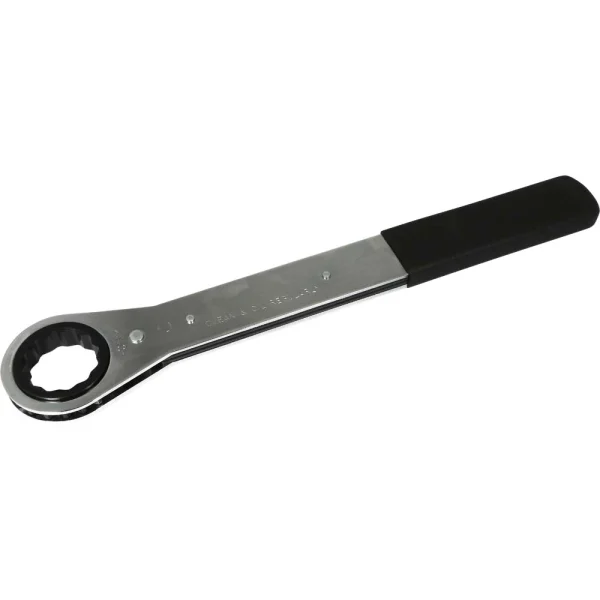 Gray Tools 1-1/2" 12 Point, Flat Ratcheting Single Box Wrench, Vinyl Grip (50048)