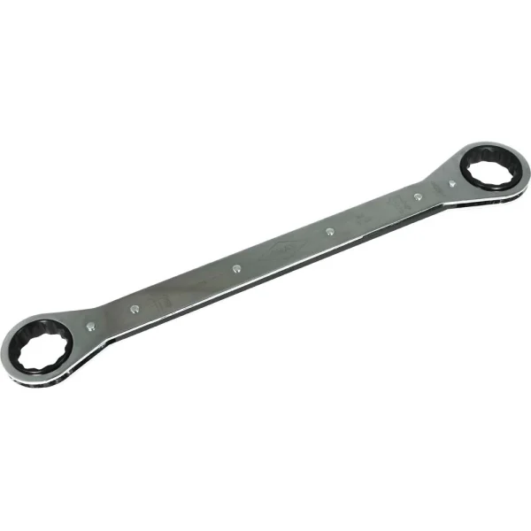 Gray Tools 1-1/8" X 1-1/4" 12 Point, Flat Ratcheting Box Wrench, Mirror Chrome Finish (5009)