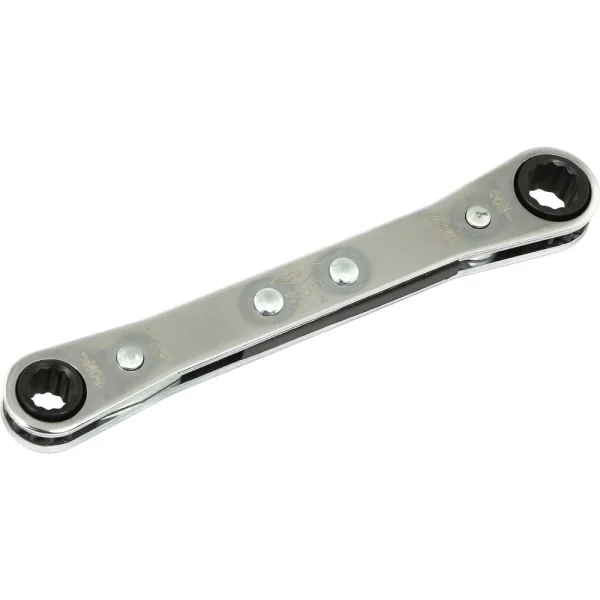 Gray Tools 1/4" X 5/16" 12 Point, Flat Ratcheting Box Wrench, Mirror Chrome Finish (5001T)