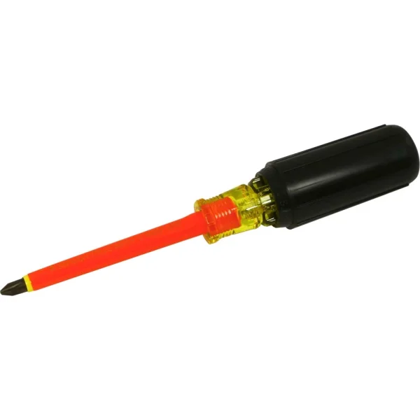 Gray Tools #2 Phillips Screwdriver, 1/4" Shank, 4" Blade Length, 1000V Insulated (50204-I)