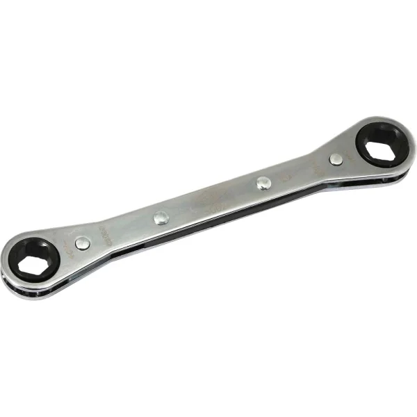 Gray Tools 3/8" X 7/16" 6 Point, Flat Ratcheting Box Wrench, Mirror Chrome Finish (5002)