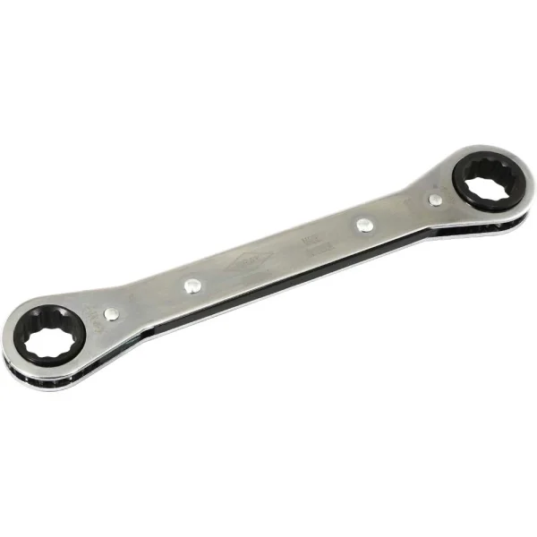 Gray Tools 5/8" X 11/16" 12 Point, Flat Ratcheting Box Wrench, Mirror Chrome Finish (5004)