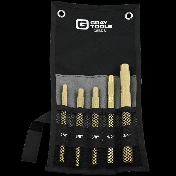 Gray Tools 5 Piece Brass Drift Punch Set (C5BDS)