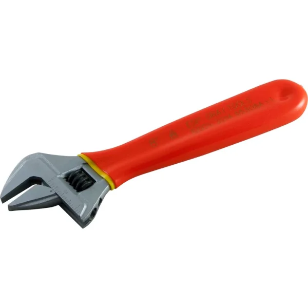 Gray Tools 8" Heavy Duty Adjustable Wrench, 1000V Insulated (65308A-I)