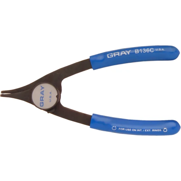 Gray Tools Convertible Retaining Ring Plier, 6" Long, .038" Tip, 90 Degree Tip Angle (B136C)