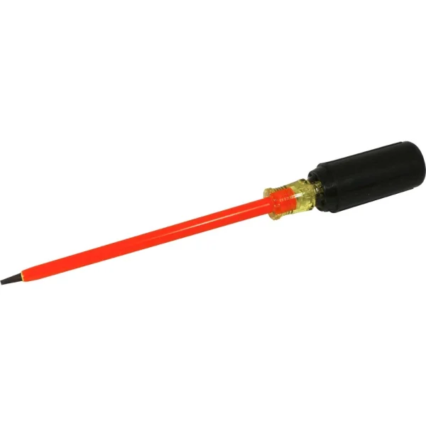 Gray Tools Electrician's Slotted Screwdriver, 6" Blade Length, .028" X 3/16" Tip, 1000V Insulated (30606-I)