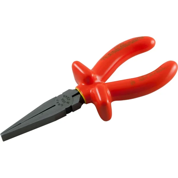 Gray Tools Flat Nose Plier, 6-1/2" Long, 2" Jaw, 1000V Insulated (B224A-I)