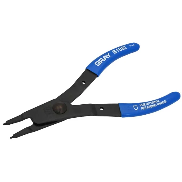Gray Tools Snap Ring Industrial Internal Plier, 6-1/2" Long, Straight .070 Fixed Tip (B108I)