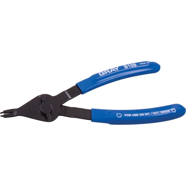 Gray Tools Snap Ring Plier, Convertible Internal/external, 7-1/4" Long, Straight .070 Fixed Tip (B108)