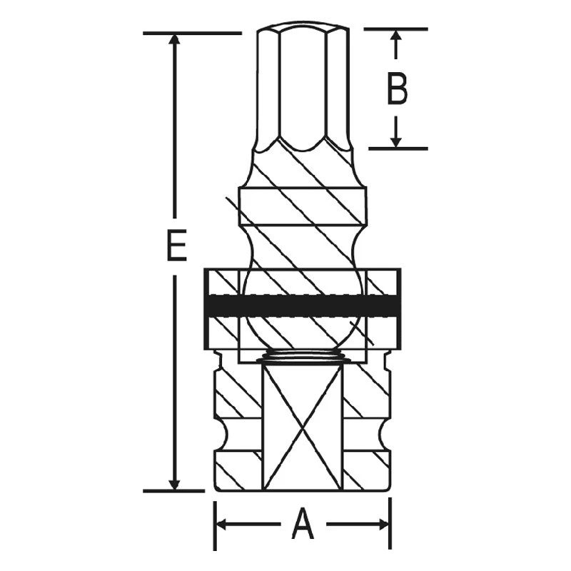 Grey Pneumatic 1/2" Drive 3/8" Hex Impact U-Joint Bit Socket (2912UF) — product image 2