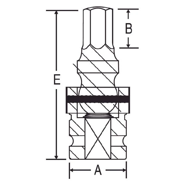 Grey Pneumatic 1/2" Drive 7/16" Hex Impact U-Joint Bit Socket (2914UF) — product image 2