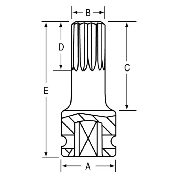 Grey Pneumatic 1/2" Drive M12 Triple Square (Tr) Impact Bit Socket (21124ST) — product image 2