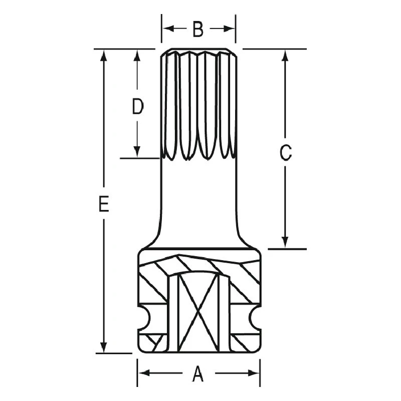 Grey Pneumatic 1/2" Drive M16 Triple Square Impact Bit Socket (21164S) — product image 2