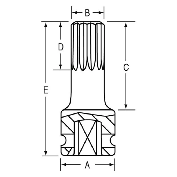 Grey Pneumatic 1/2" Drive M16 Triple Square (Tr) Impact Bit Socket (2116ST) — product image 2