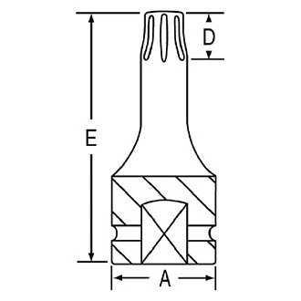 Grey Pneumatic 1/2" Drive T55 Torx (Tr) Impact Bit Socket (2155TT) — product image 2