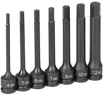 Grey Pneumatic 1/4 Dr. 7 Pc. 4" Metric Hex Driver Set (9249MH)