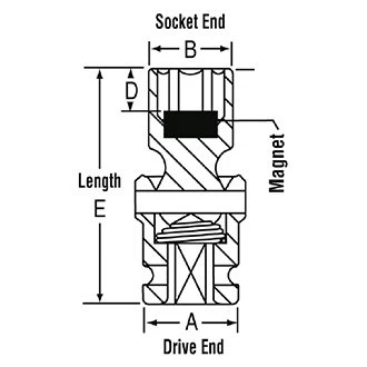 Grey Pneumatic 1/4" Drive 10 Mm 6-Point Surface Drive Standard Magnetic Impact U-Joint (910UMG) — product image 3