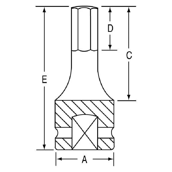 Grey Pneumatic 1/4" Drive 9 Mm Hex Impact Bit Socket (9909M) — product image 2