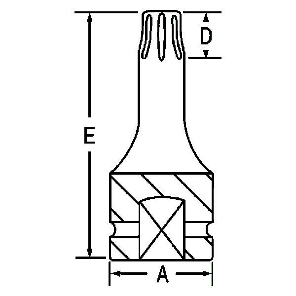 Grey Pneumatic 1/4" Drive T9 Torx (Tr) Impact Bit Socket (909TT) — product image 2