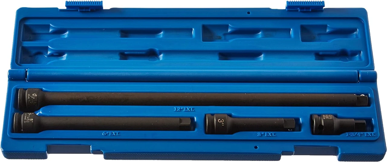Grey Pneumatic 3/8" Drive 4-Piece Impact Extension Set (1104E)