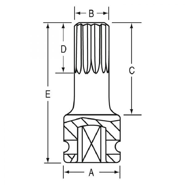 Grey Pneumatic 3/8" Drive x M8 Triple Square Driver Socket (1108S) — product image 2