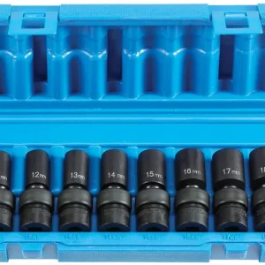 Grey Pneumatic 3/8" Dr Met Uni. Semi-Deep Impact Socket Set (1210UMSD)