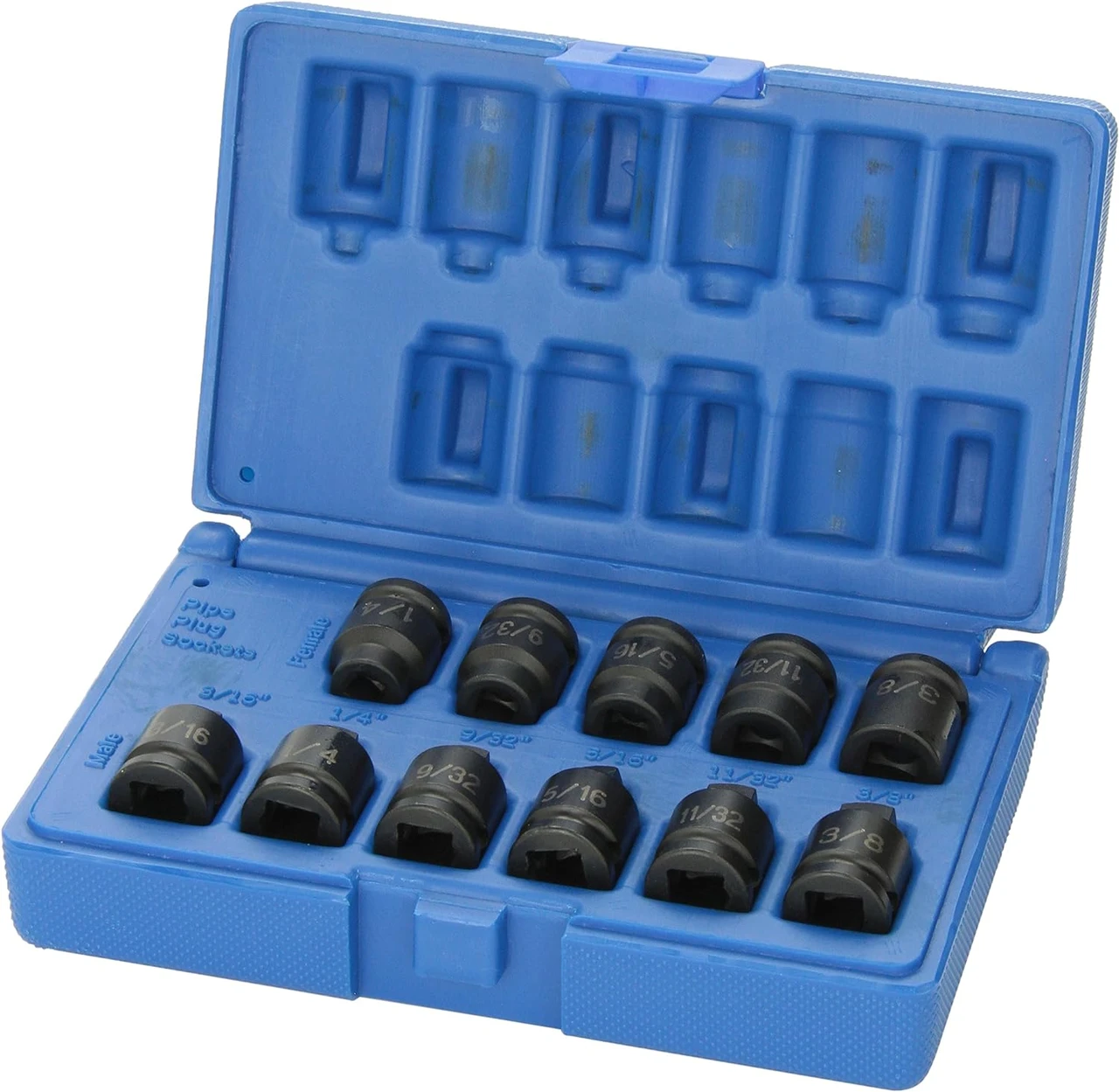 Grey Pneumatic 3/8" Drive, 11 Pc. Pipe Plug Socket Set (1211P)