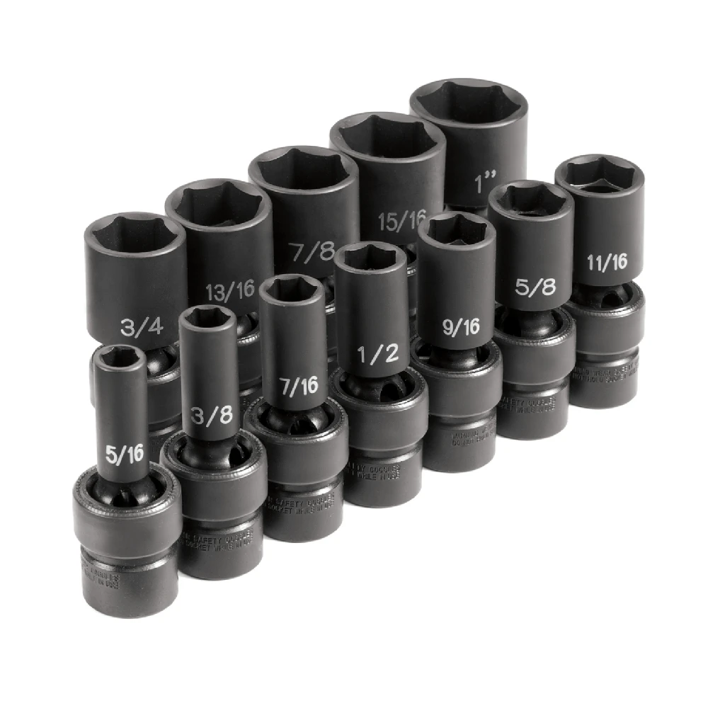 Grey Pneumatic 3/8" Dr. SAE Uni. Semi-Deep Impact Socket Set (1212USD) — product image 2