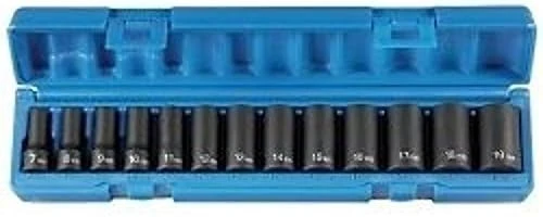 Grey Pneumatic 3/8" Drive 13 Piece Semi-Deep Metric Set (1213MSD)