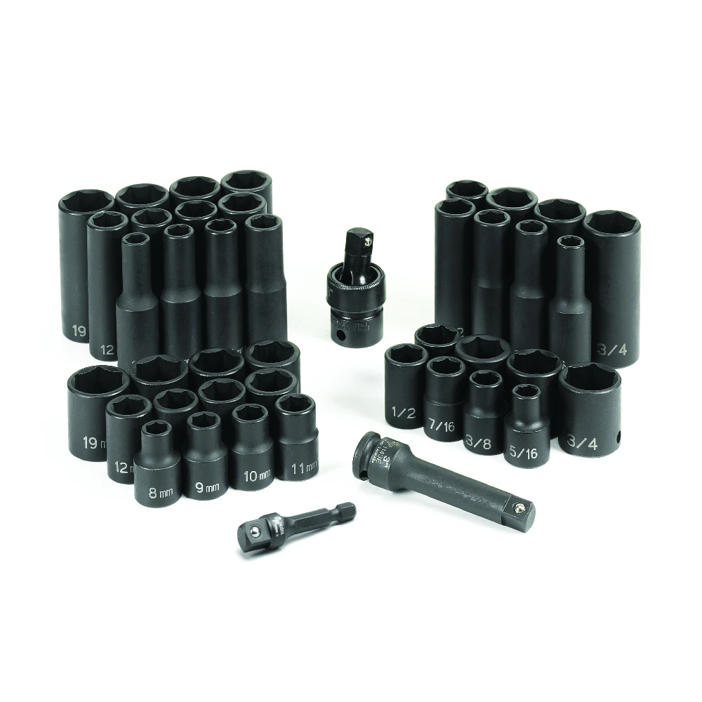 Grey Pneumatic 3/8" Drive Standard and Deep Impact Socket Set (1243RD) — product image 2