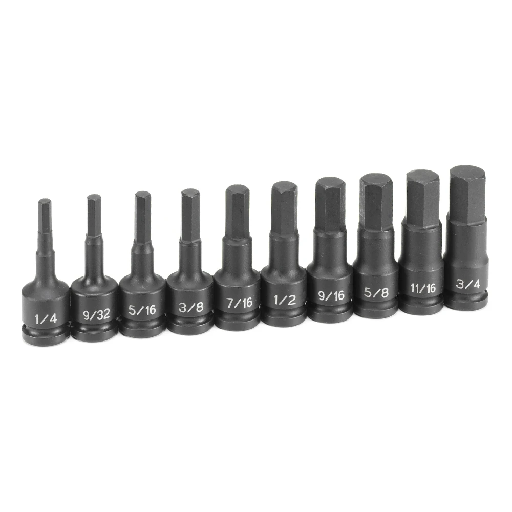 Grey Pneumatic 1/2" Drive 10 Piece Hex Driver Set (1398H) — product image 2