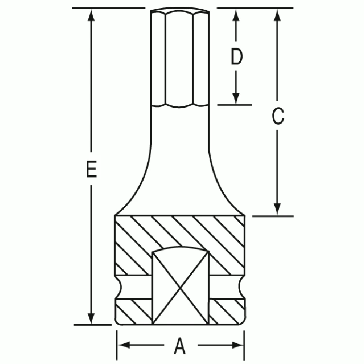 Grey Pneumatic 13Mm Hex Bit Impact Socket 1/2" Drive (29136M) — product image 2