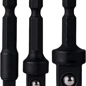 Grey Pneumatic 1/4" Hex to Square Socket Adapter Set 3pc. (1403HA)
