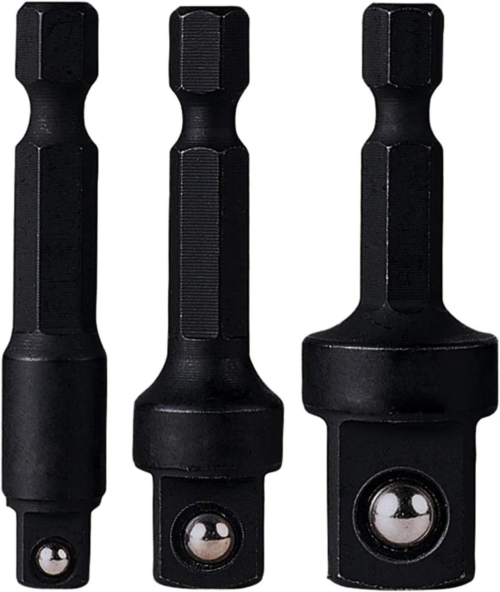 Grey Pneumatic 1/4" Hex to Square Socket Adapter Set 3pc. (1403HA)
