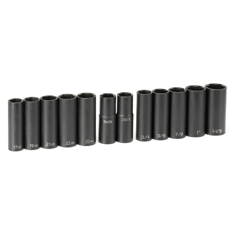 Grey Pneumatic 1/2" Drive 12 Piece Extra-Thin Wall Set (1500DW) — product image 2