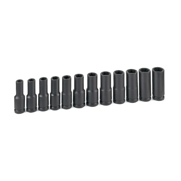 Grey Pneumatic 1/2" Dr. Deep Length Magnetic Impact Set 12pc (1512MDG)